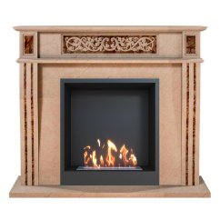 Биокамин в мраморном портале SteelHeat Capella M