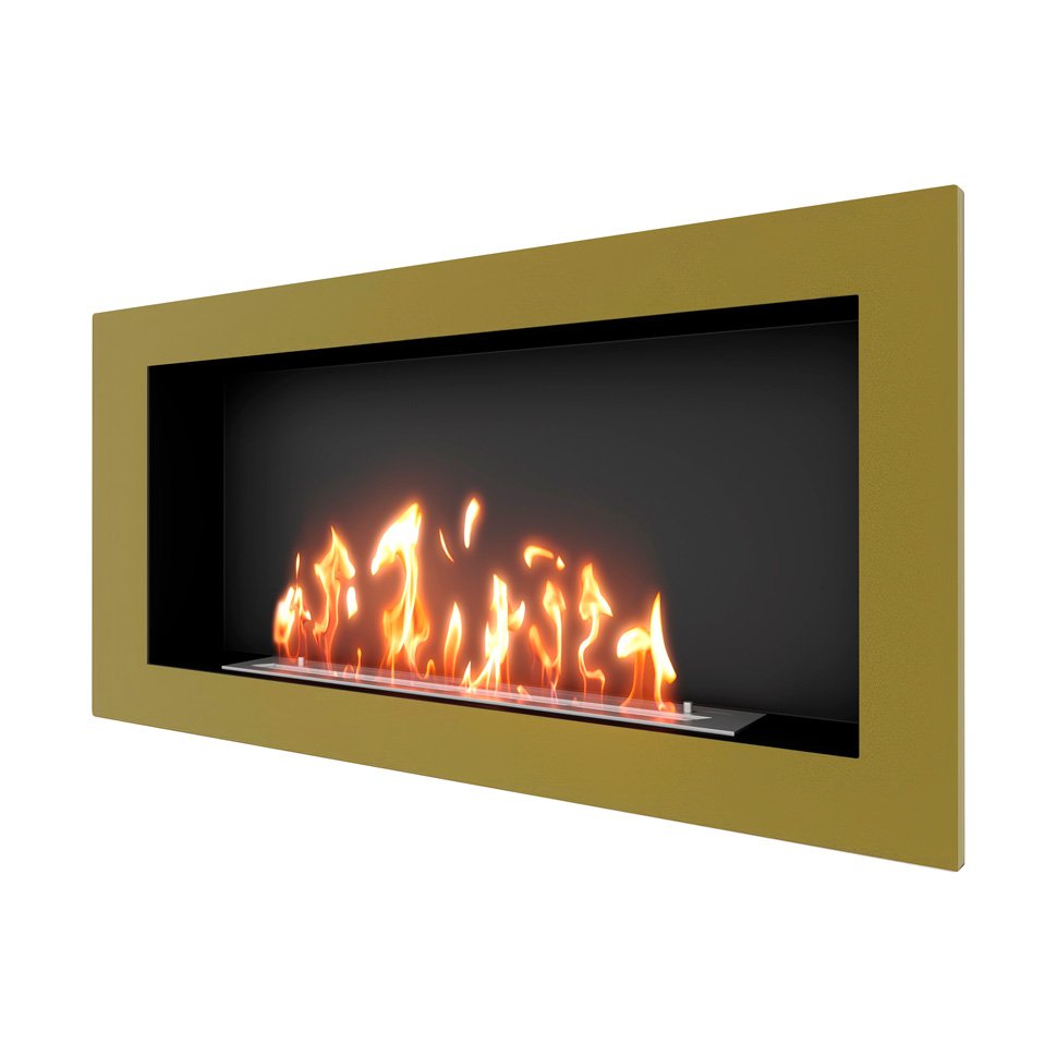 Биокамин встраиваемый SteelHeat ONE 1100 с рамкой цвет латунь Биокамин встраиваемый SteelHeat ONE 1100 с рамкой цвет латунь