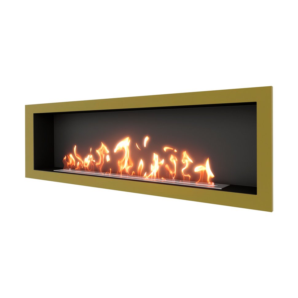 Биокамин встраиваемый SteelHeat ONE 1700 с рамкой цвет латунь Биокамин встраиваемый SteelHeat ONE 1700 с рамкой цвет латунь
