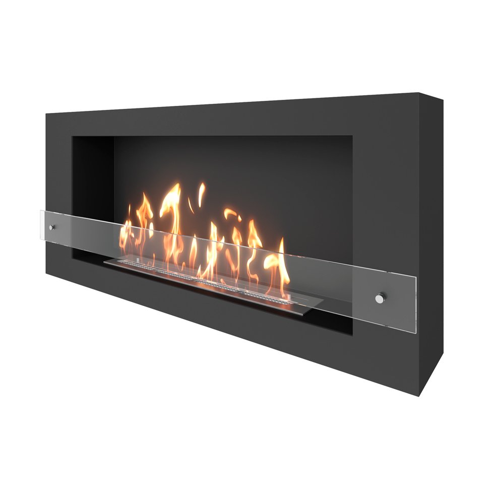 Биокамин SteelHeat WALL LONG 1200 черный