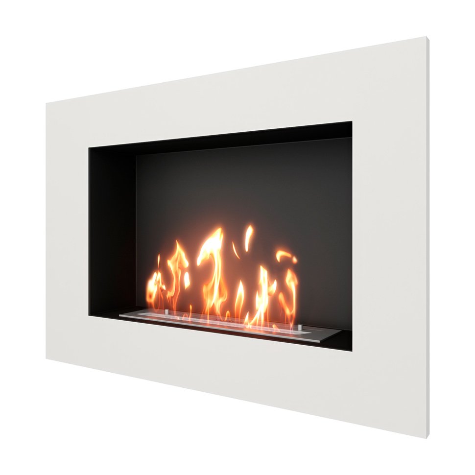 Биокамин встраиваемый SteelHeat GRAND 900 с рамкой цвет белый Биокамин встраиваемый SteelHeat GRAND 900 с рамкой цвет белый