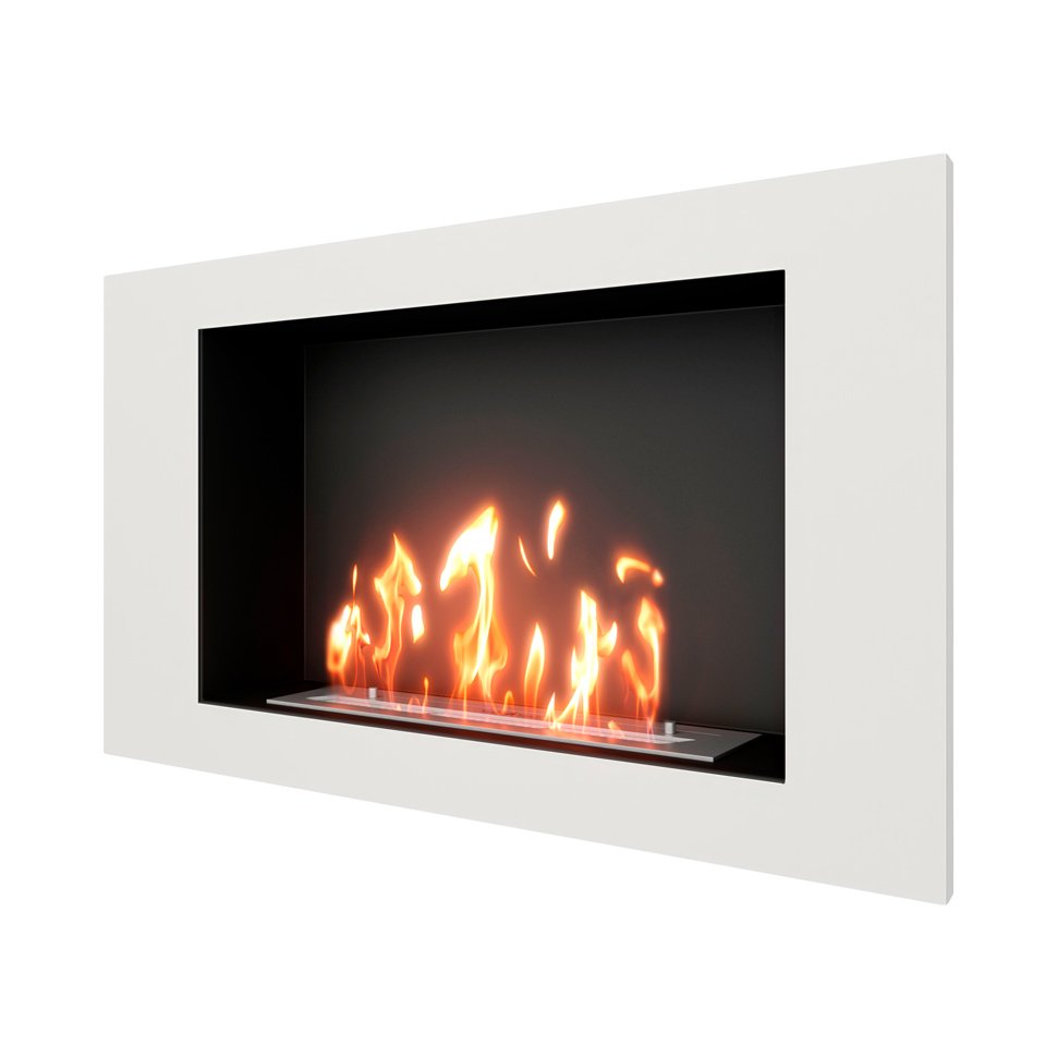 Биокамин встраиваемый SteelHeat LONG 900 с рамкой цвет белый Биокамин встраиваемый SteelHeat LONG 900 с рамкой цвет белый
