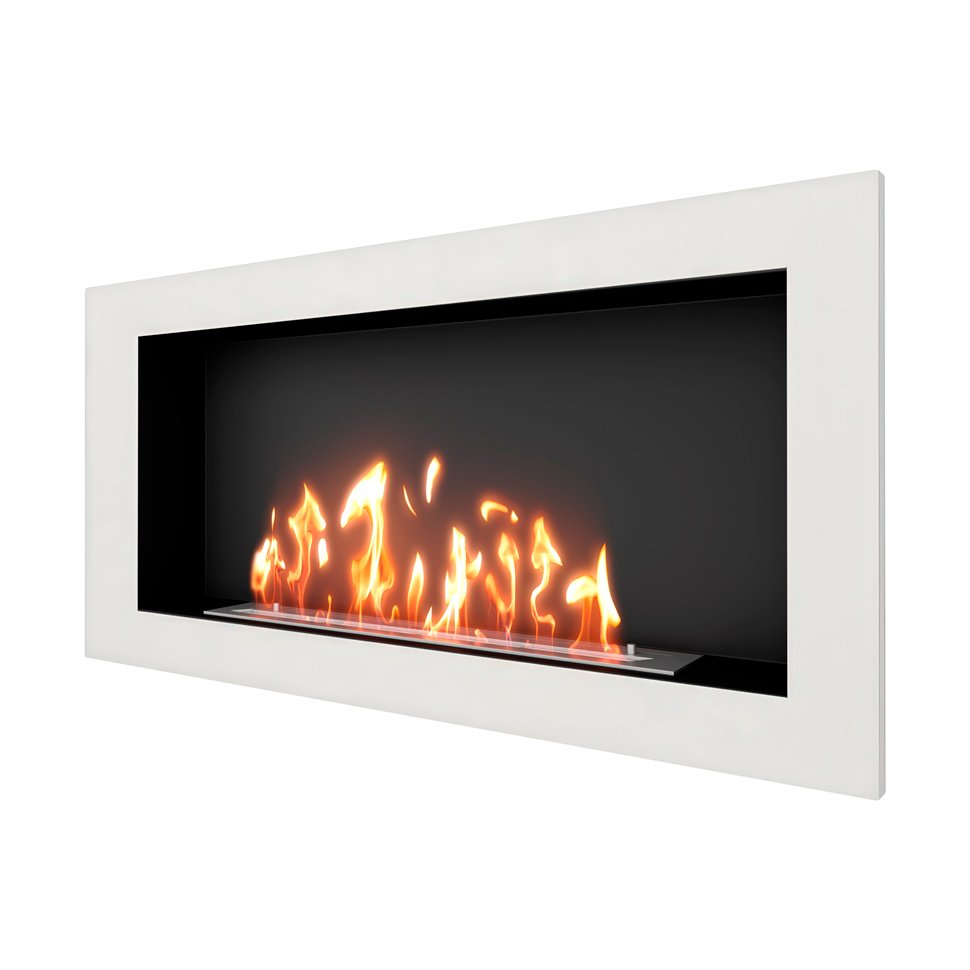 Биокамин встраиваемый SteelHeat ONE 1100 с рамкой цвет белый Биокамин встраиваемый SteelHeat ONE 1100 с рамкой цвет белый