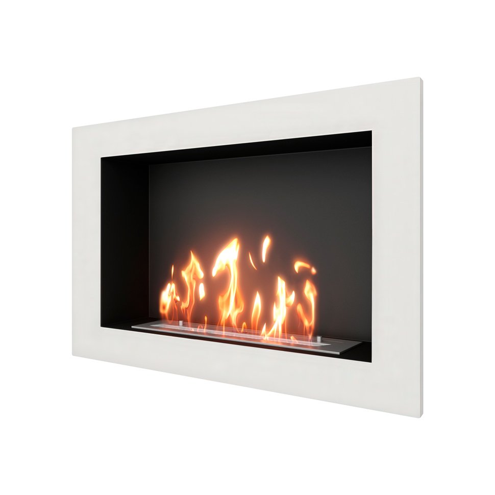 Биокамин встраиваемый SteelHeat ONE 800 с рамкой цвет белый Биокамин встраиваемый SteelHeat ONE 800 с рамкой цвет белый